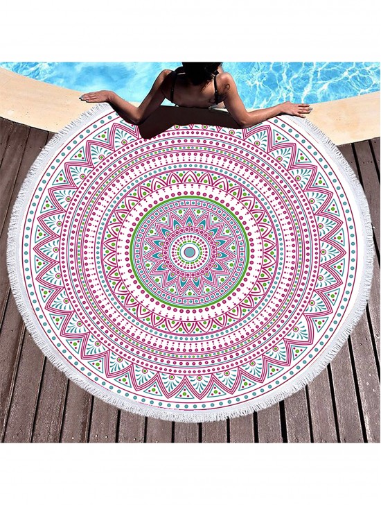 Abstract Round Beach Towel